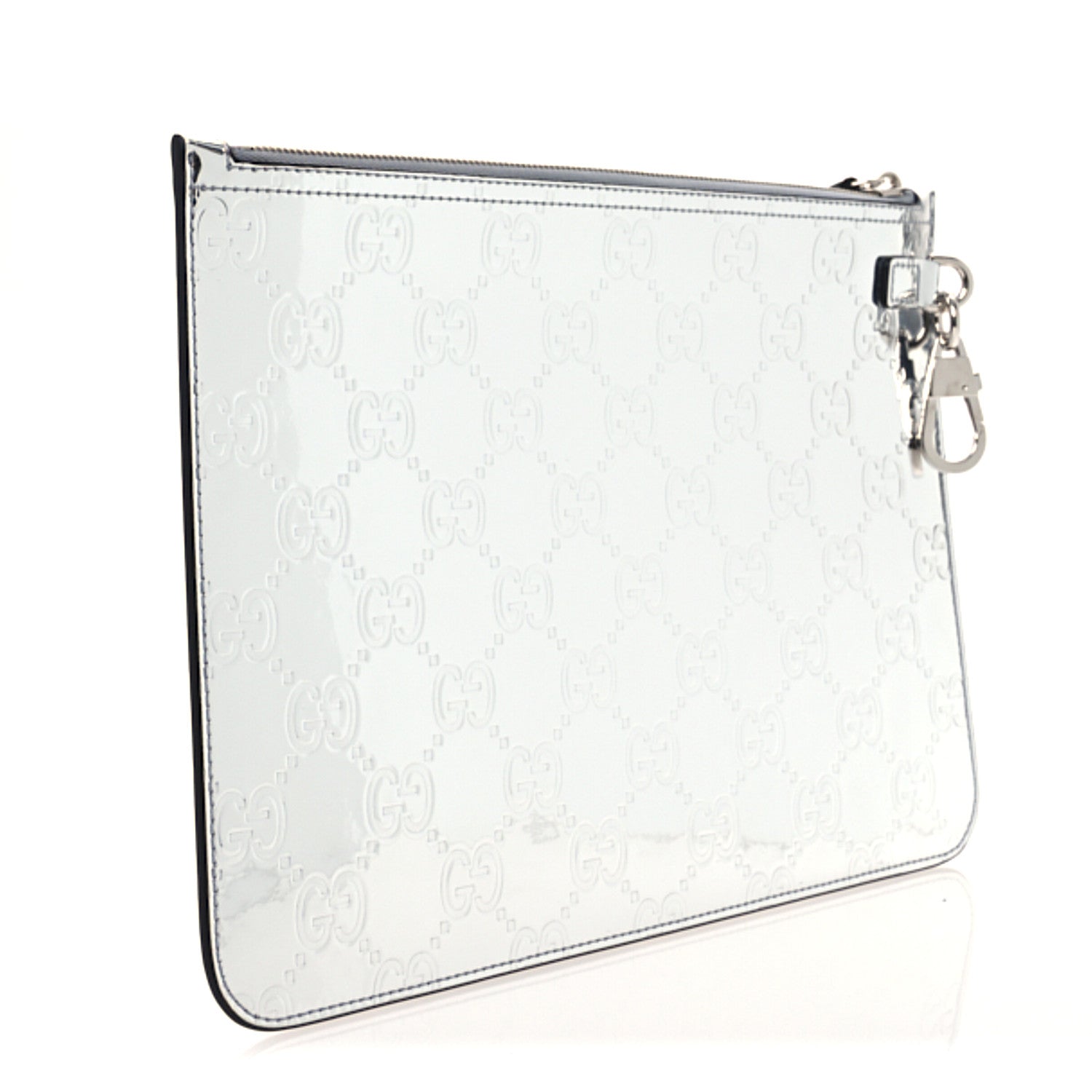 Gucci Guccissima Mirror Effect GG Pouch Silver 3 of 6