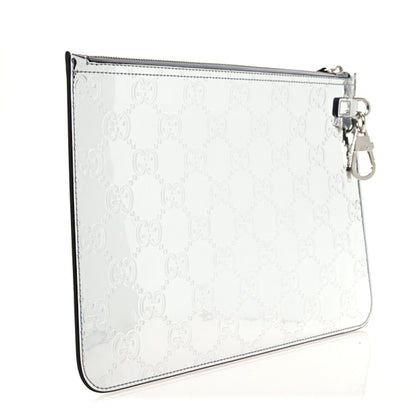 Gucci Guccissima Mirror Effect GG Pouch Silver 3 of 6