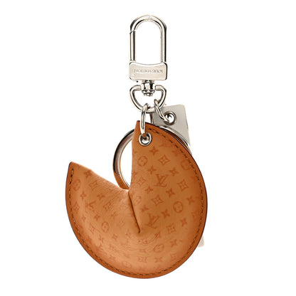 Louis Vuitton Calfskin Monogram Printed LV Fortune Cookie Bag Charm Key Holder Brown 1 of 3