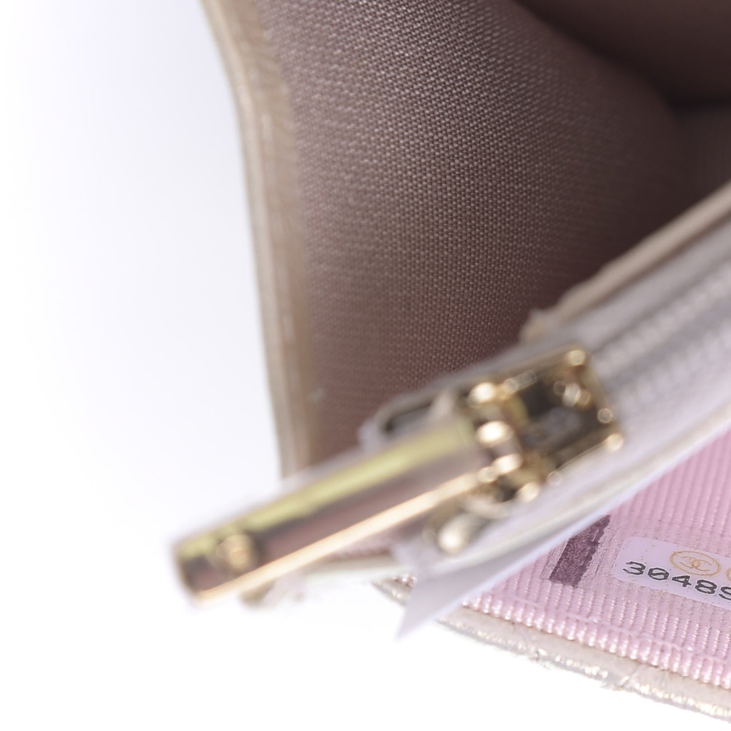 Chanel Iridescent Lambskin Quilted Wallet On Chain WOC Ivory 8 of 12