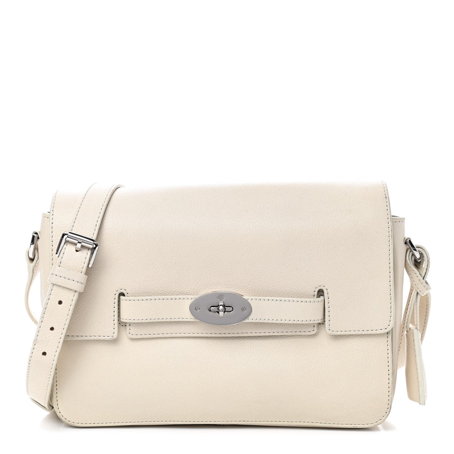 Shiny Goatskin Bayswater Shoulder Bag White