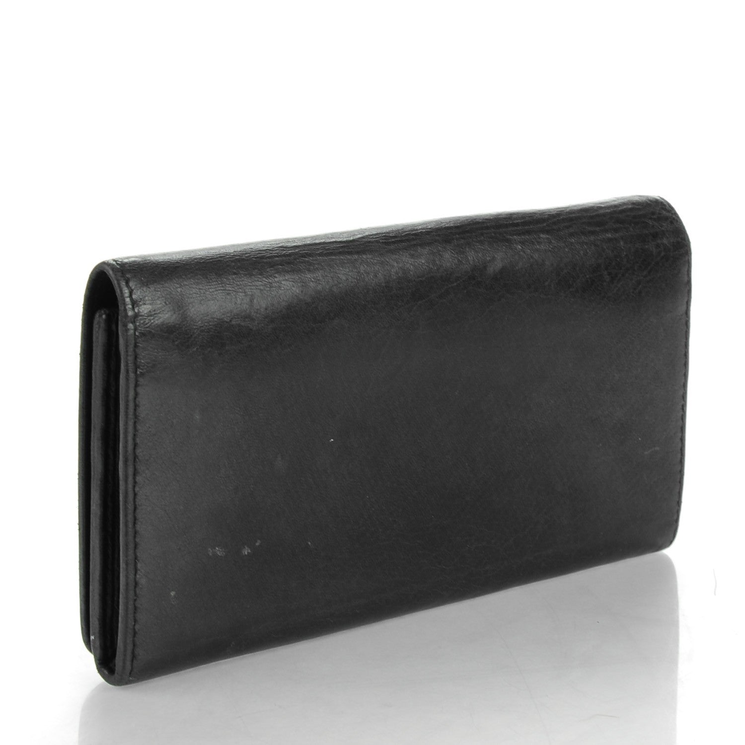 Balenciaga Agneau Giant 12 Gold Hardware Money Wallet Black 3 of 8