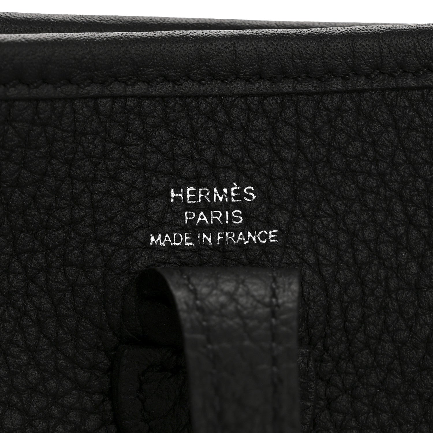 Hermes Taurillon Clemence Amazone Sangle Cavale Evelyne TPM Black White 6 of 11
