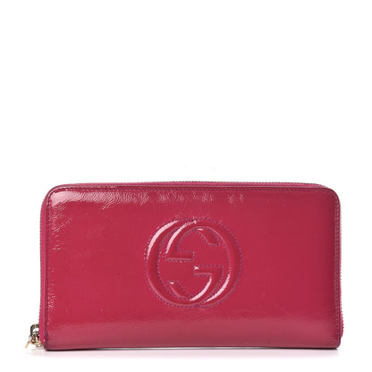 Gucci Patent Soho Zip Around Wallet Bright Bougainvillea 1 of 11