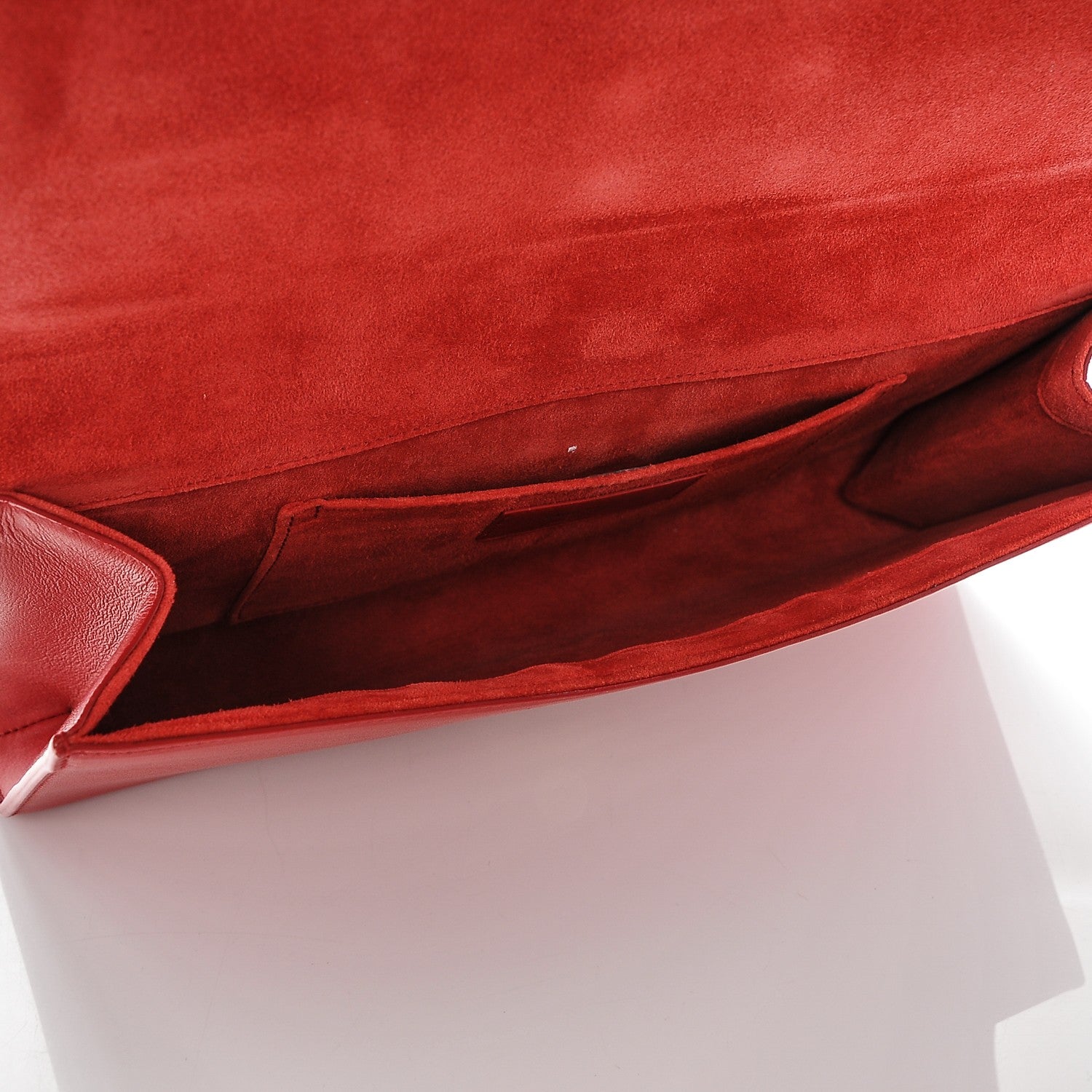 Saint Laurent Calfskin Classic Y Ligne Clutch Red 6 of 7