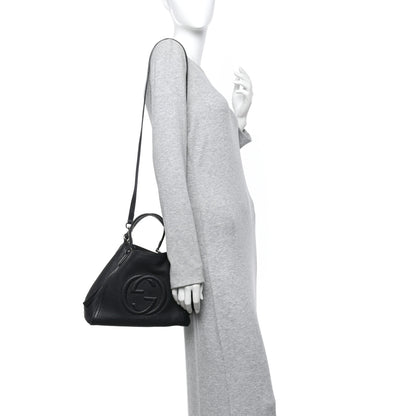 Gucci Pebbled Calfskin Small Soho Shoulder Bag Black 2 of 13