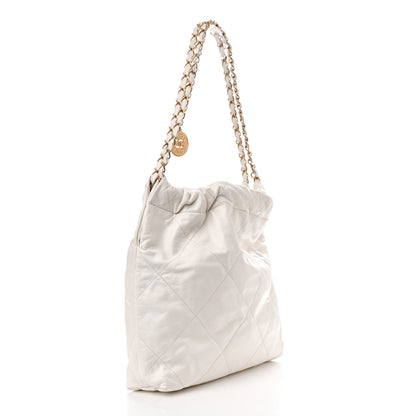 Chanel Shiny Calfskin Quilted Chanel 22 White 4 of 11