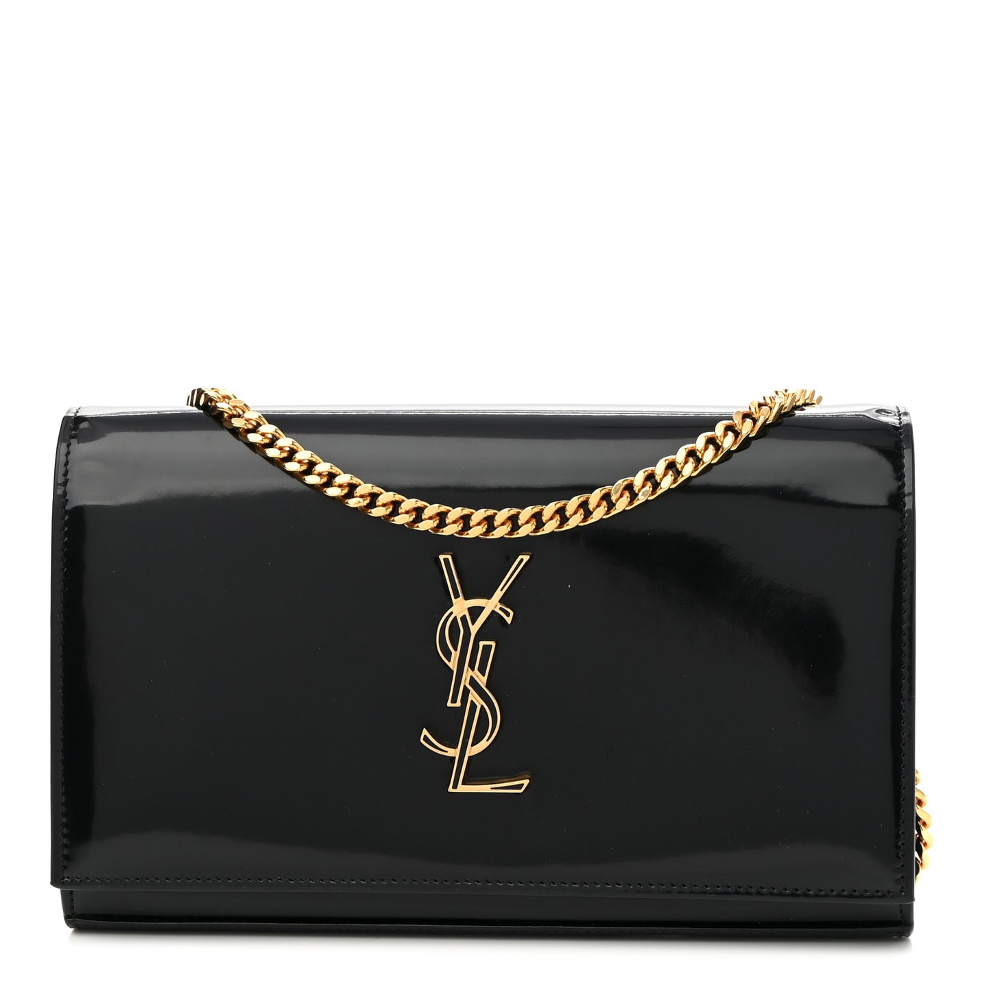 Patent Calfskin Monogram Kate Wallet On Chain Black