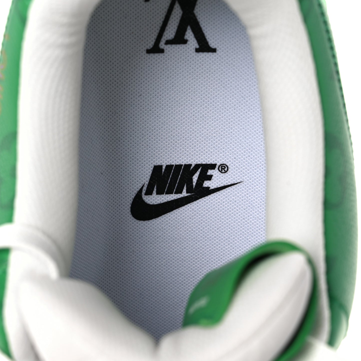 X NIKE AIR FORCE 1 Calfskin Monogram Mens Low Top Sneakers 8.5 Green