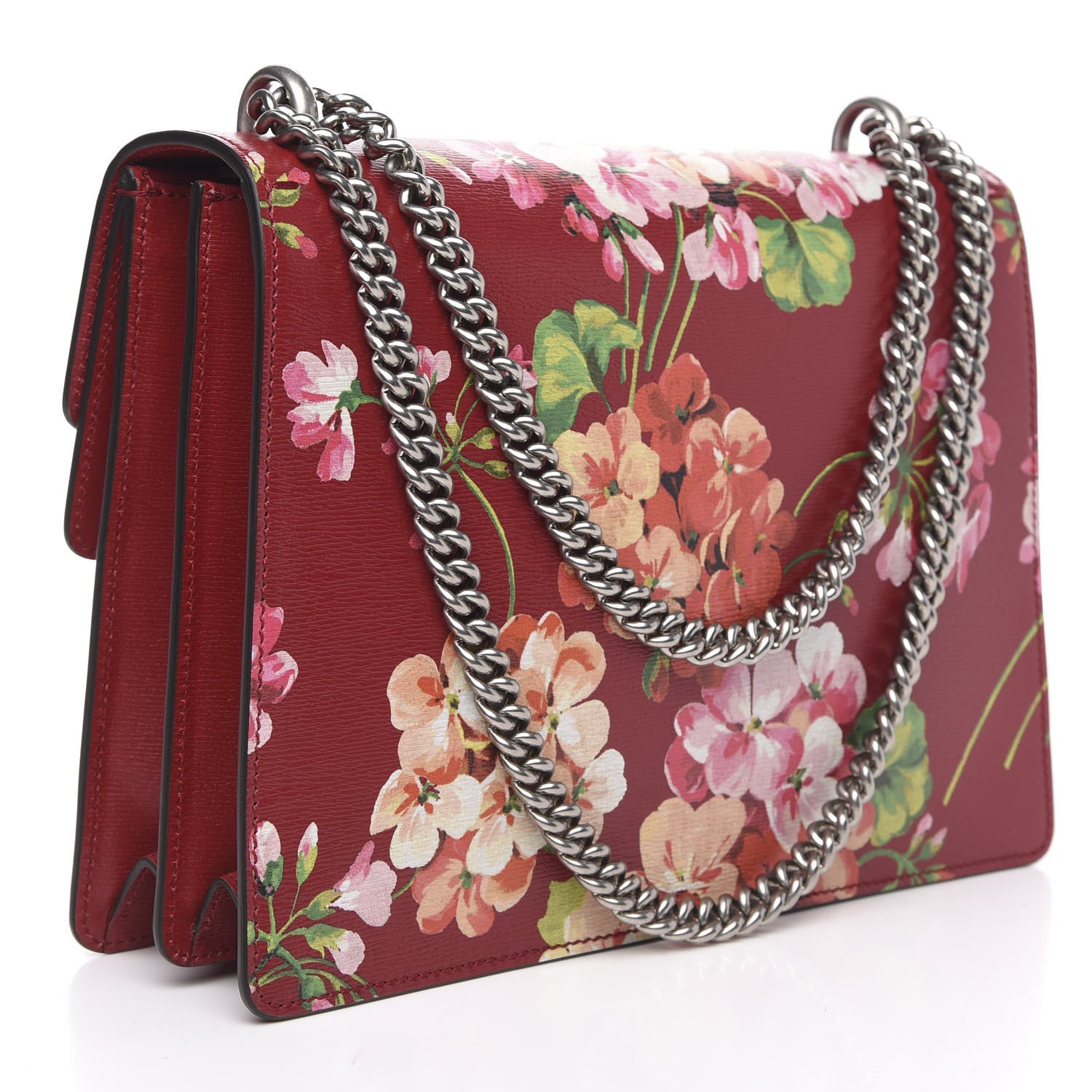 Gucci Calfskin Blooms Print Medium Dionysus Shoulder Bag Romantic Cherry Multicolor 3 of 10