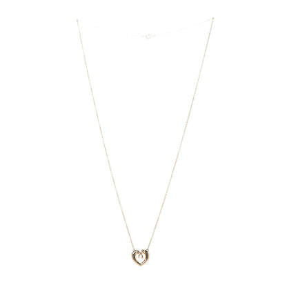 Tiffany 18K Yellow Gold Bow Tie Heart Pendant Necklace 3 of 7
