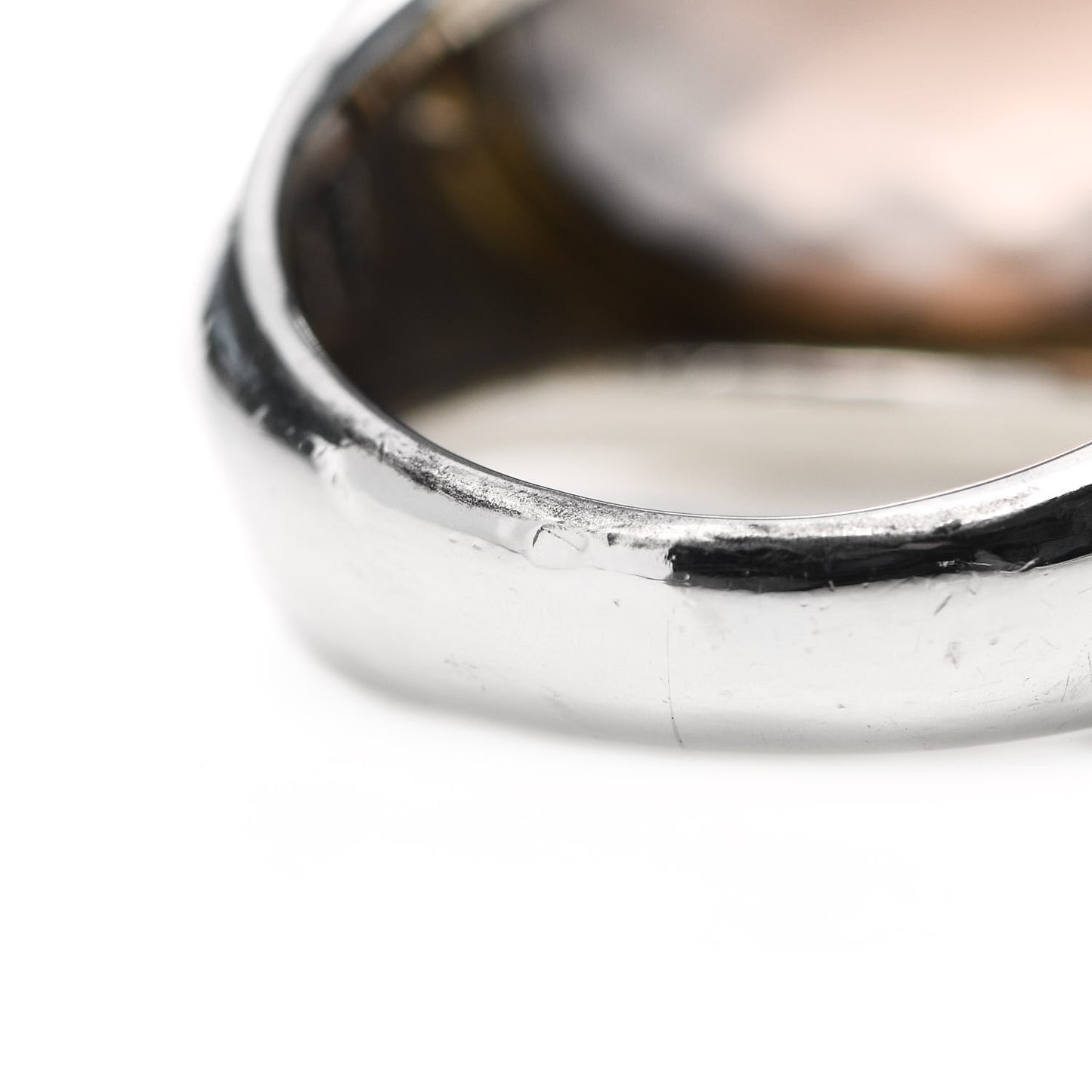 Sterling Silver 18K Yellow Gold Smoky Quartz Cable Ring 54 6.75