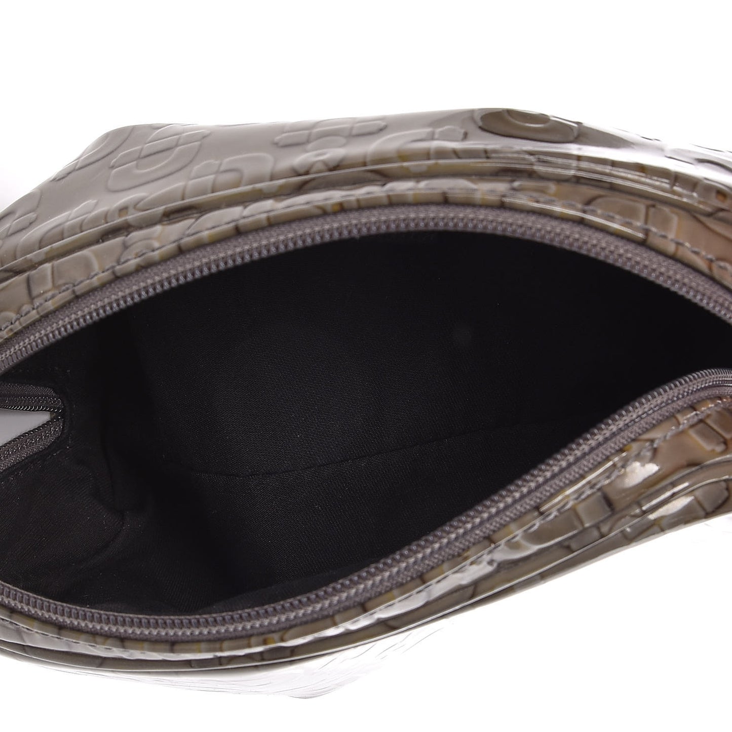 Patent Horsebit Embossed Small Cosmetic Case Green