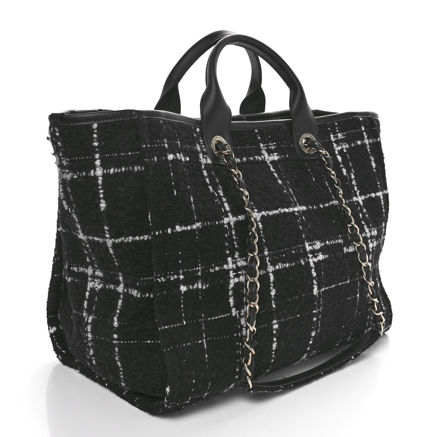 Chanel Tweed Medium Deauville Tote Black White Multicolor 2 of 11