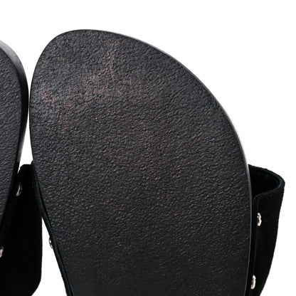 Chanel Suede Wood Sandals 41 Black 7 of 13