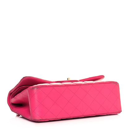Chanel Lambskin Quilted Jumbo Double Flap Dark Pink 3 of 27