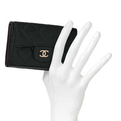 Chanel Caviar Quilted Double Flap Wallet Black 2 of 9