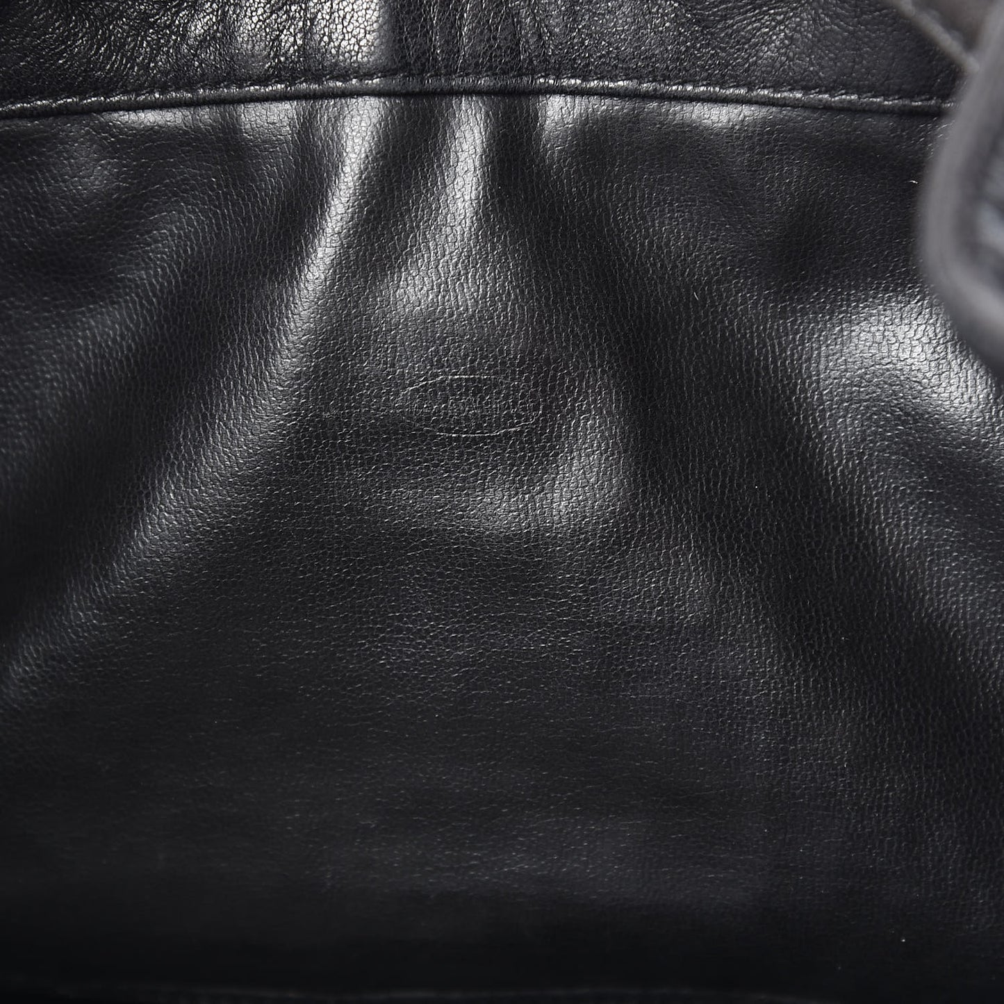 Lambskin Quilted Drawstring Backpack Black