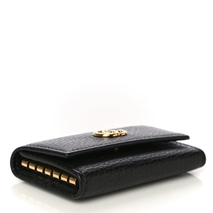 Gucci Pebbled Calfskin GG Marmont 6 Key Holder Black 4 of 9