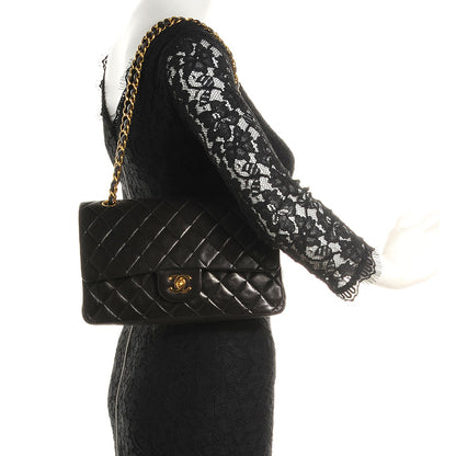 Chanel Lambskin Quilted Medium Double Flap Black 2 of 8