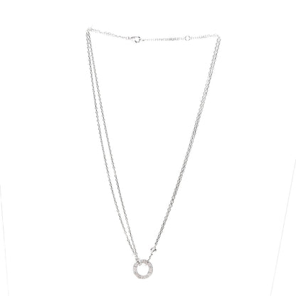 Cartier 18K White Gold 2 Diamond LOVE Necklace 2 of 6