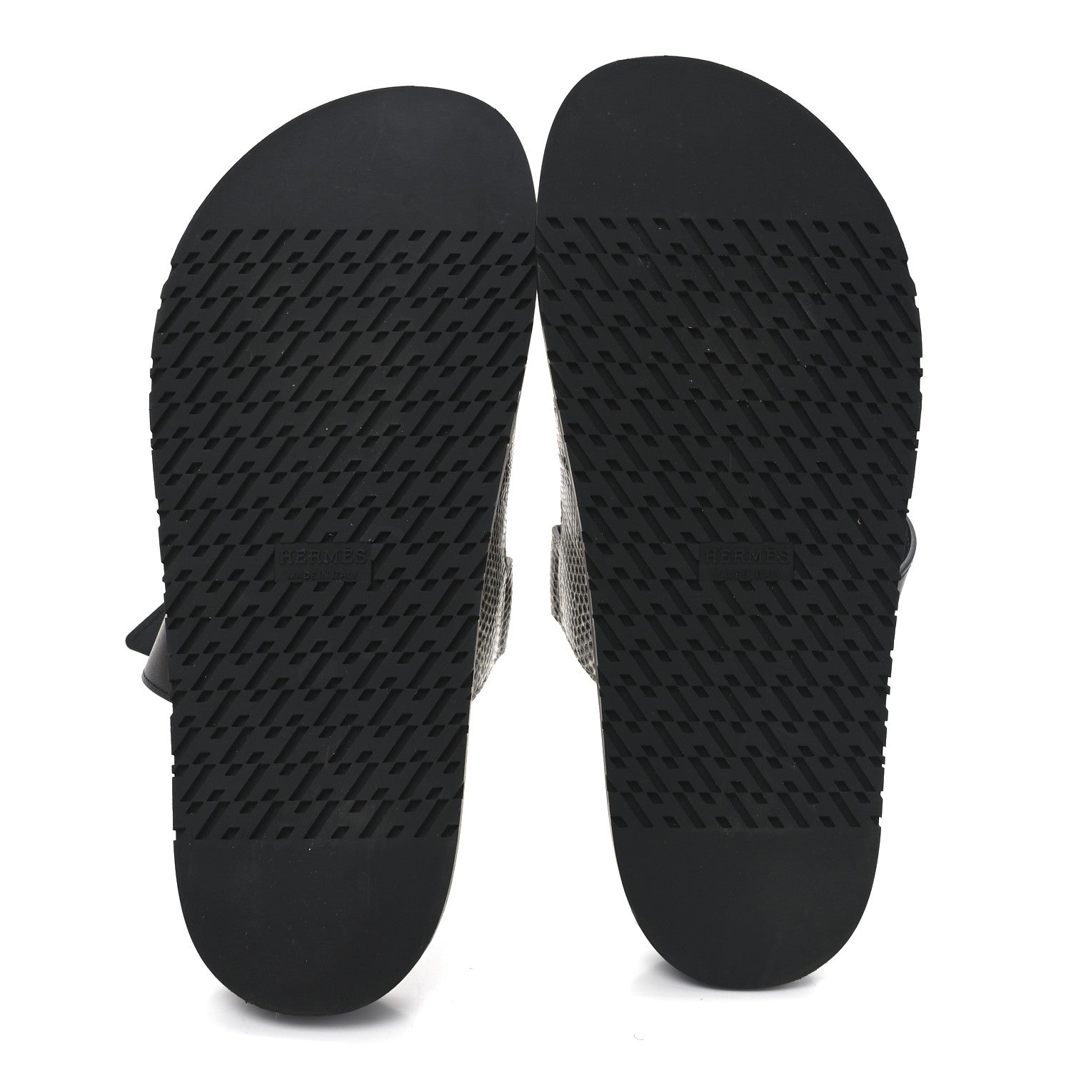 Hermes Lizard Calfskin Womens Chypre Sandals 40 Ombre Black 6 of 8