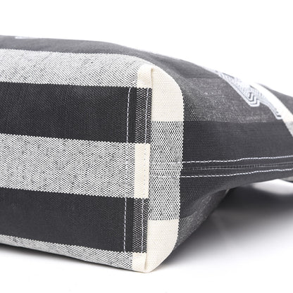 Burberry Coated Canvas Mega Check Medium Doodle Tote Black White 9 of 9