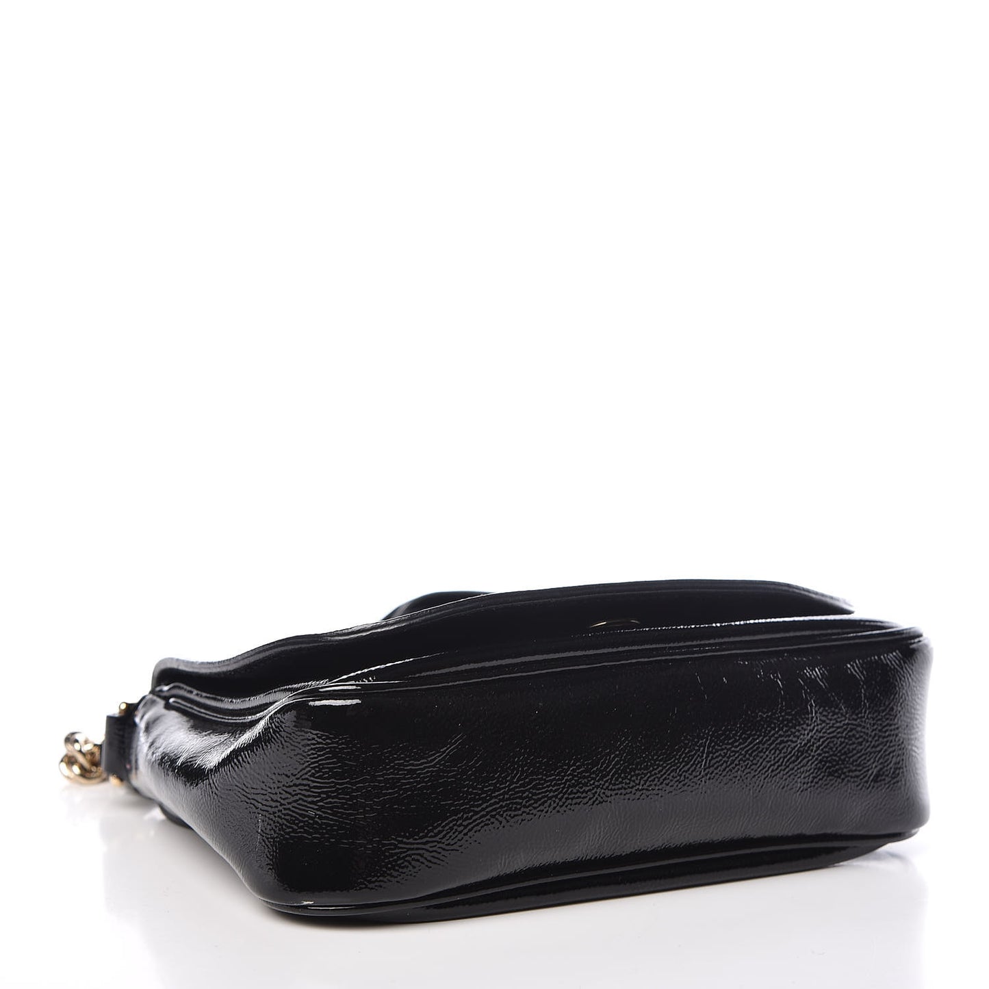 Vernice Naplack Small Soho Flap Crossbody Black