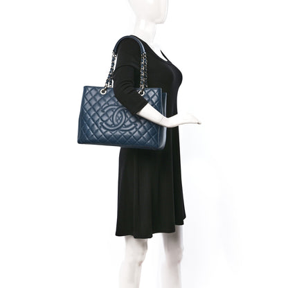 Chanel Caviar Quilted Grand Shopping Tote GST Blue 2 of 8