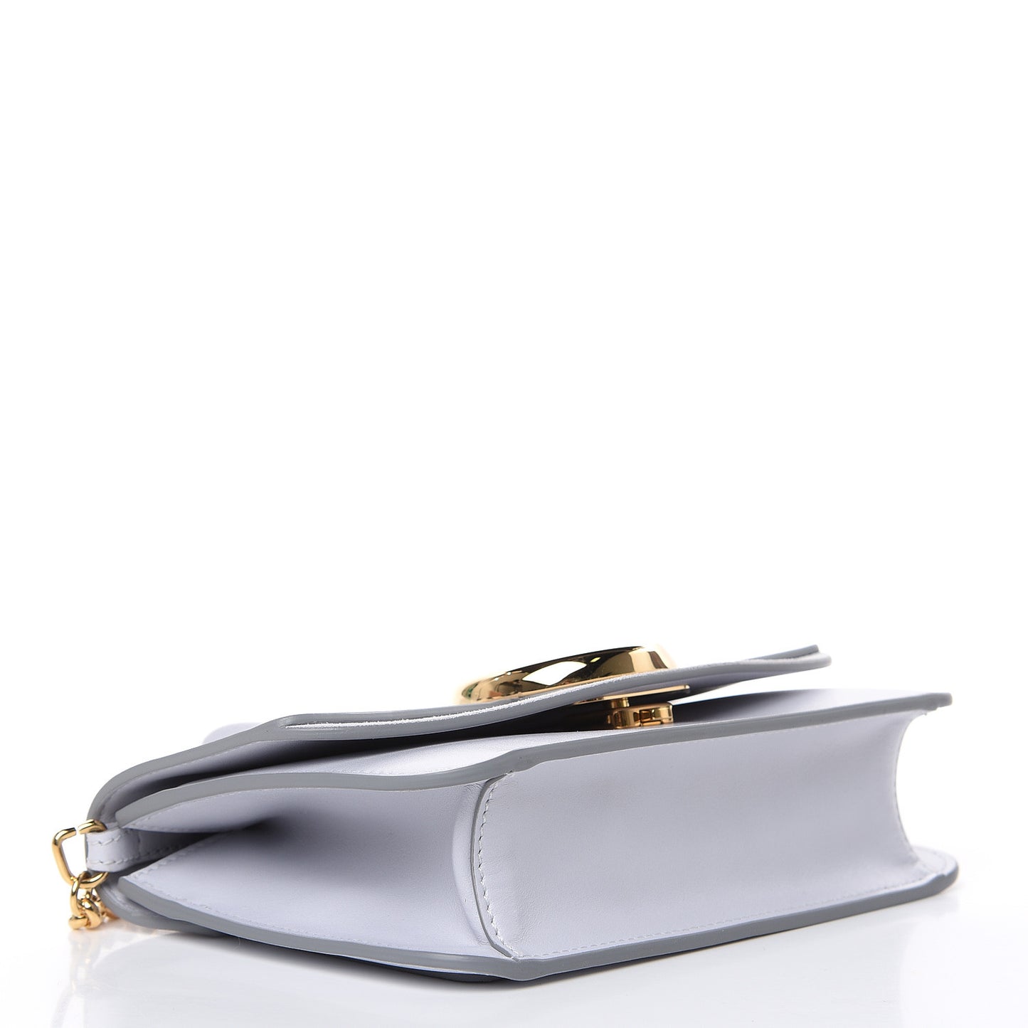 Calfskin Suede C Clutch With Chain Light Cloud