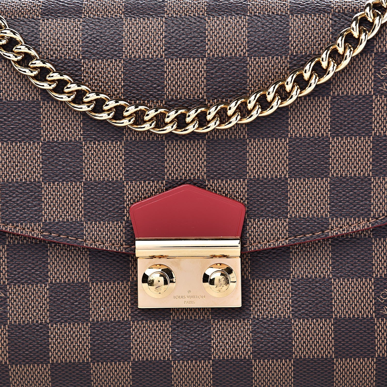 Louis Vuitton Damier Ebene Caissa Clutch Cherry 11 of 11