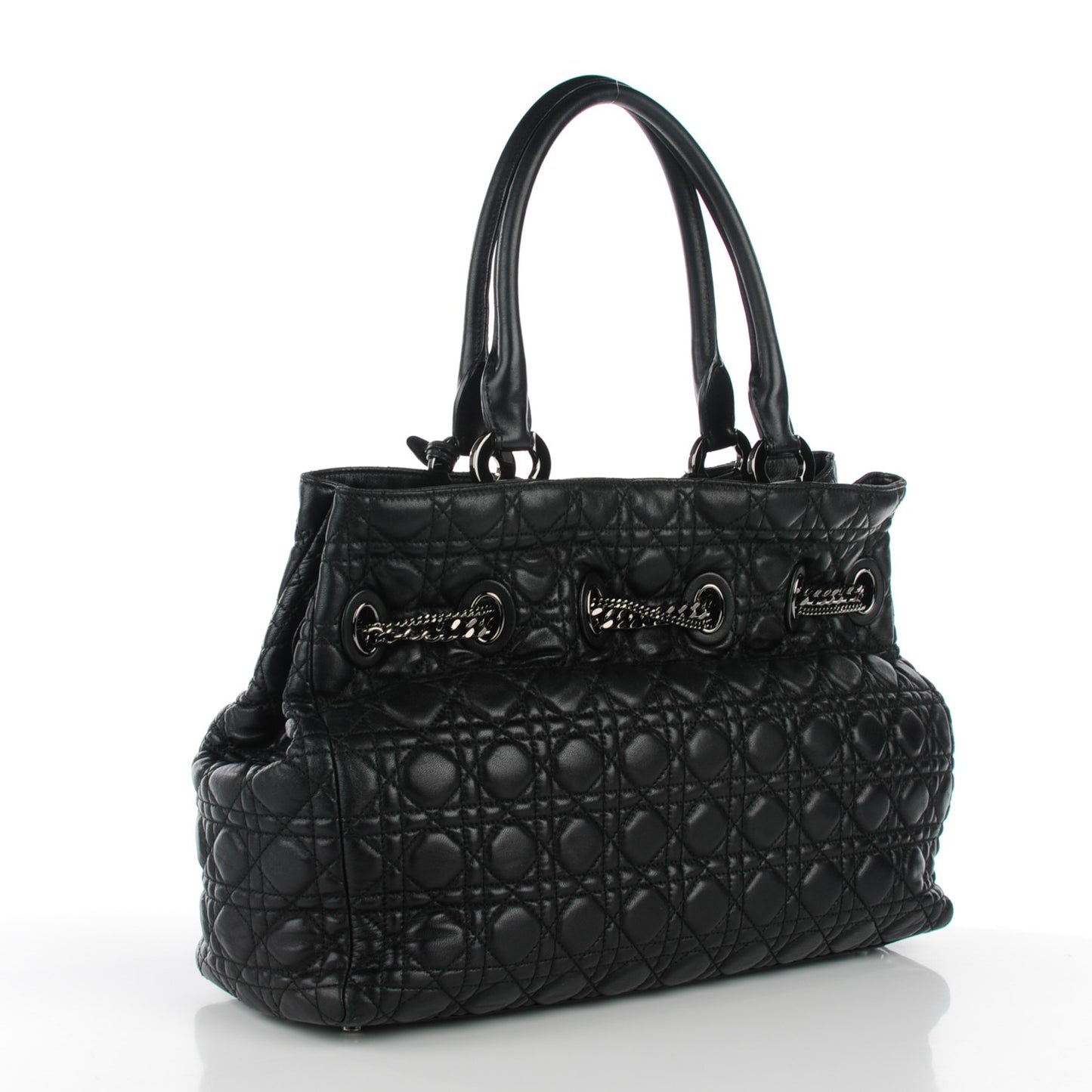 Lambskin Cannage Chri Chri Tote Black