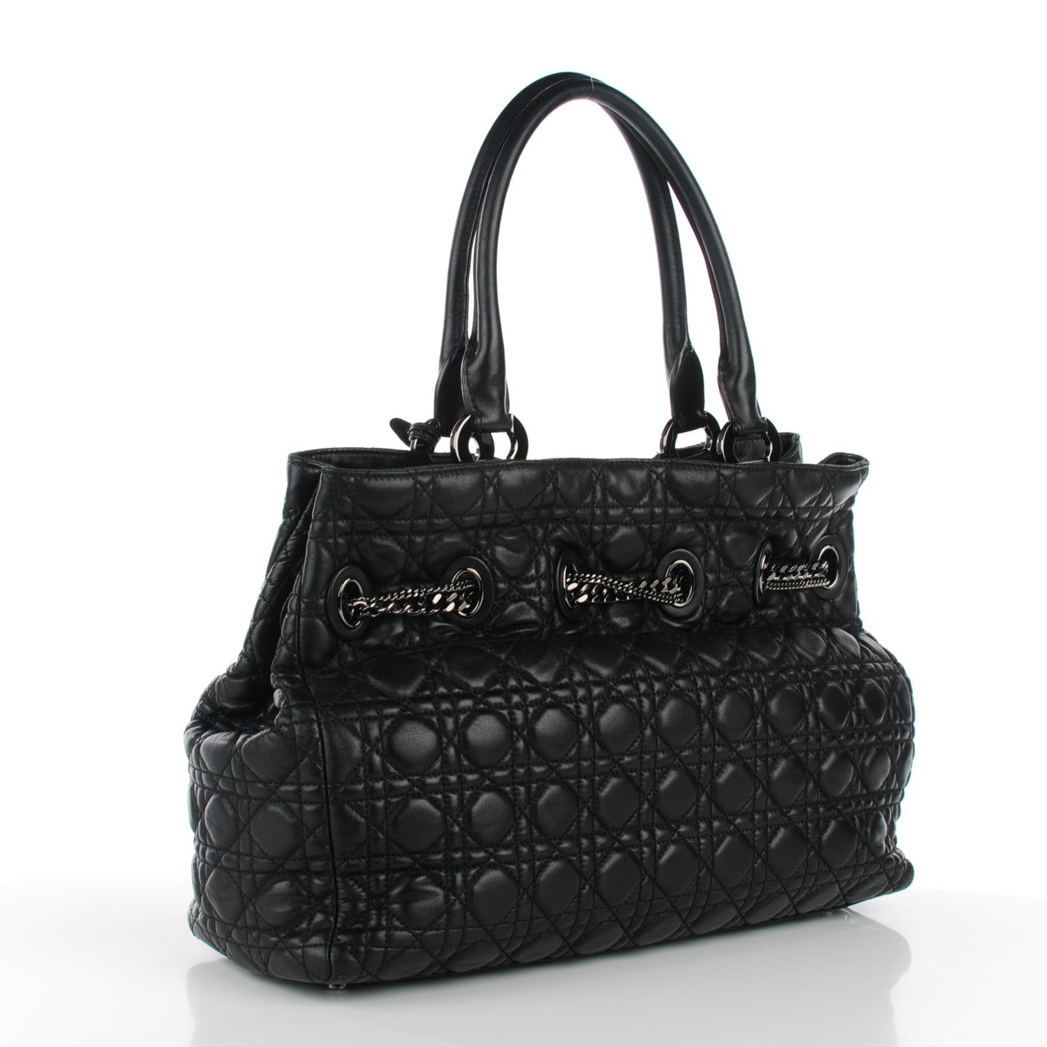 Christian Dior Lambskin Cannage Chri Chri Tote Black 3 of 7