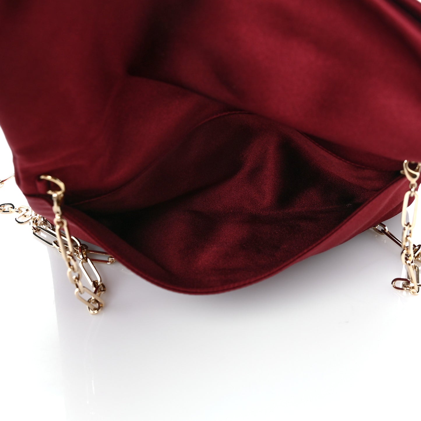 Satin Crystal Titania Clutch Red