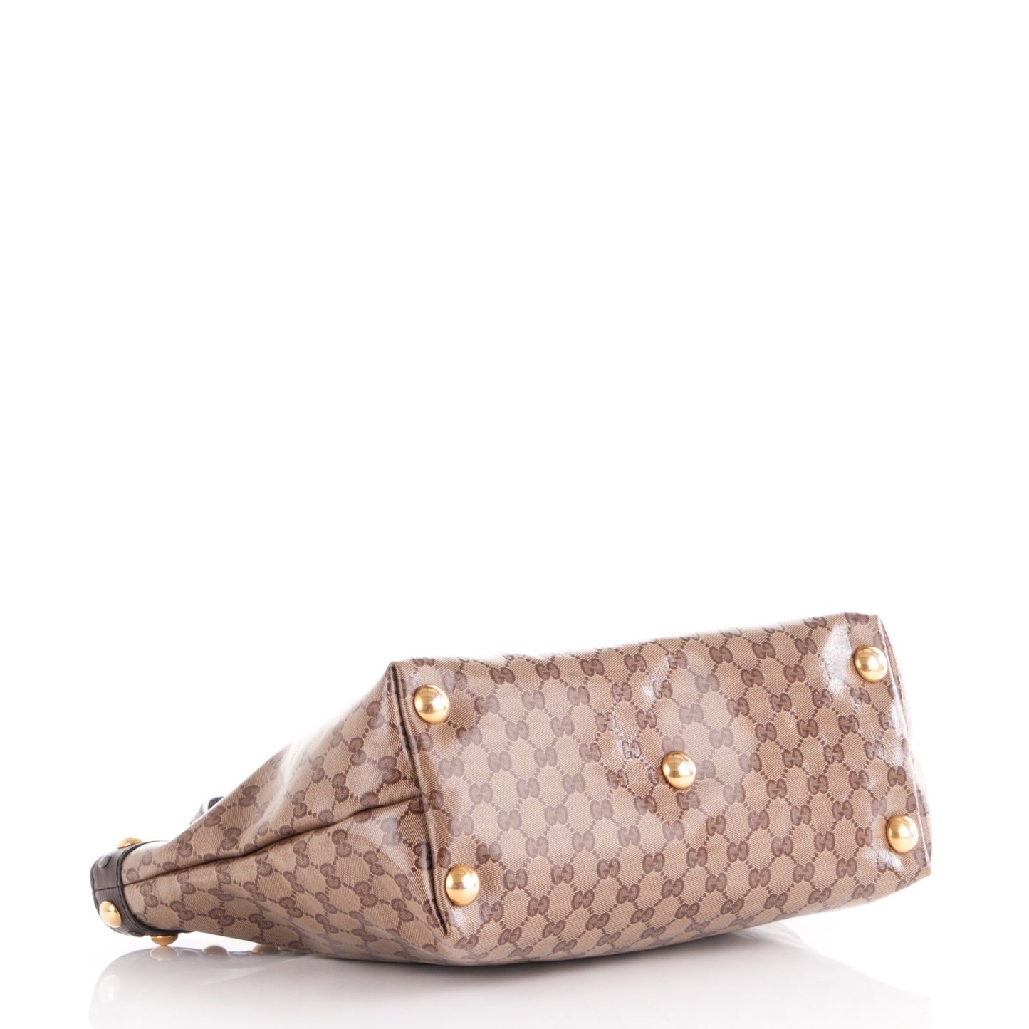 Crystal Monogram Medium Babouska Shopping Tote Dark Brown