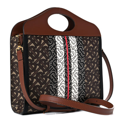 Burberry E-Canvas Monogram Stripe Mini Pocket Bag Bridle Brown 2 of 8
