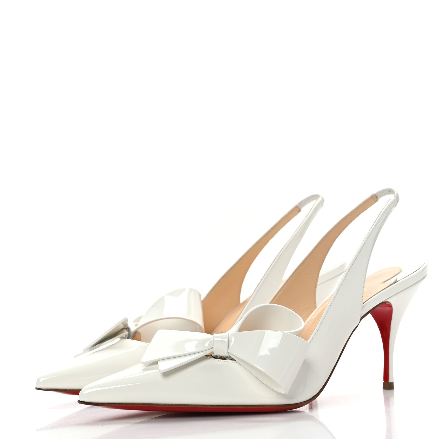 Christian Louboutin Patent Clare Nodo 80 Pumps 37.5 White 3 of 7