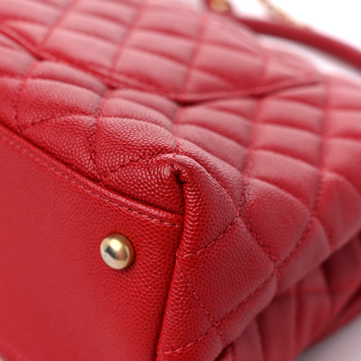 Chanel Caviar Quilted Small Coco Handle Flap Red 11 of 11
