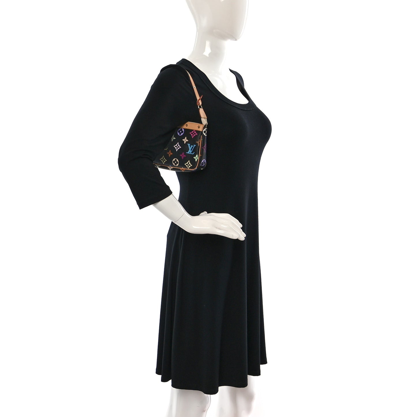 Monogram Multicolor Pochette Accessories Black