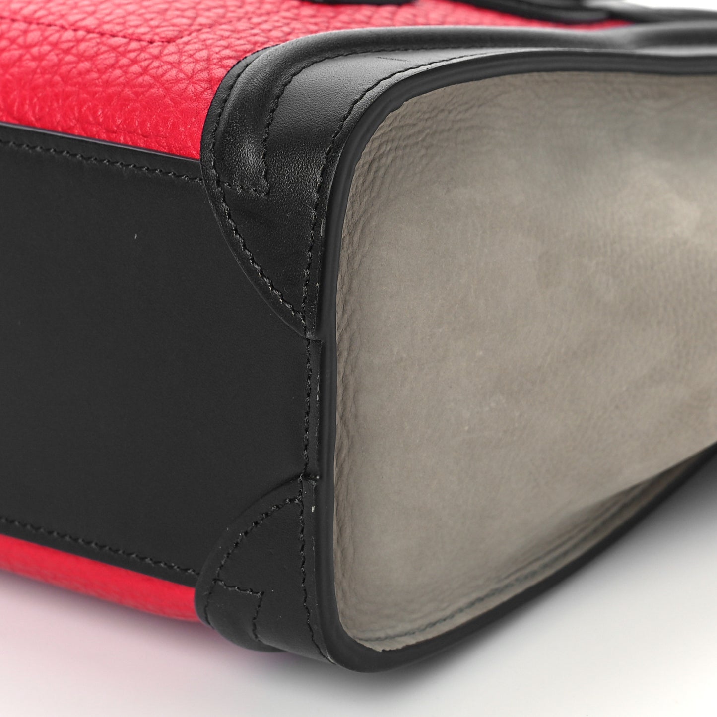 Bullhide Calfskin Nubuck Nano Tri-Color Luggage Bright Red