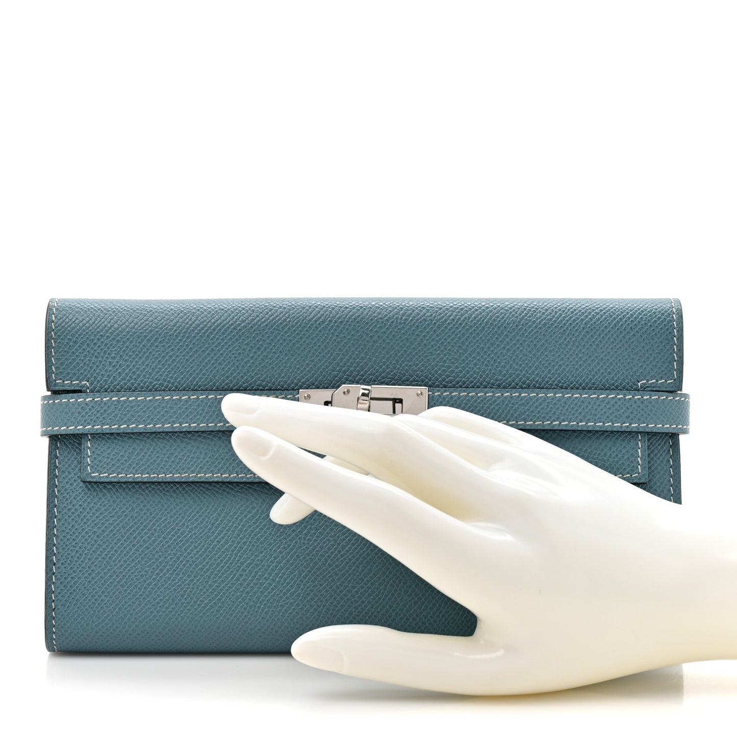 Epsom Kelly Longue Wallet Blue Jean