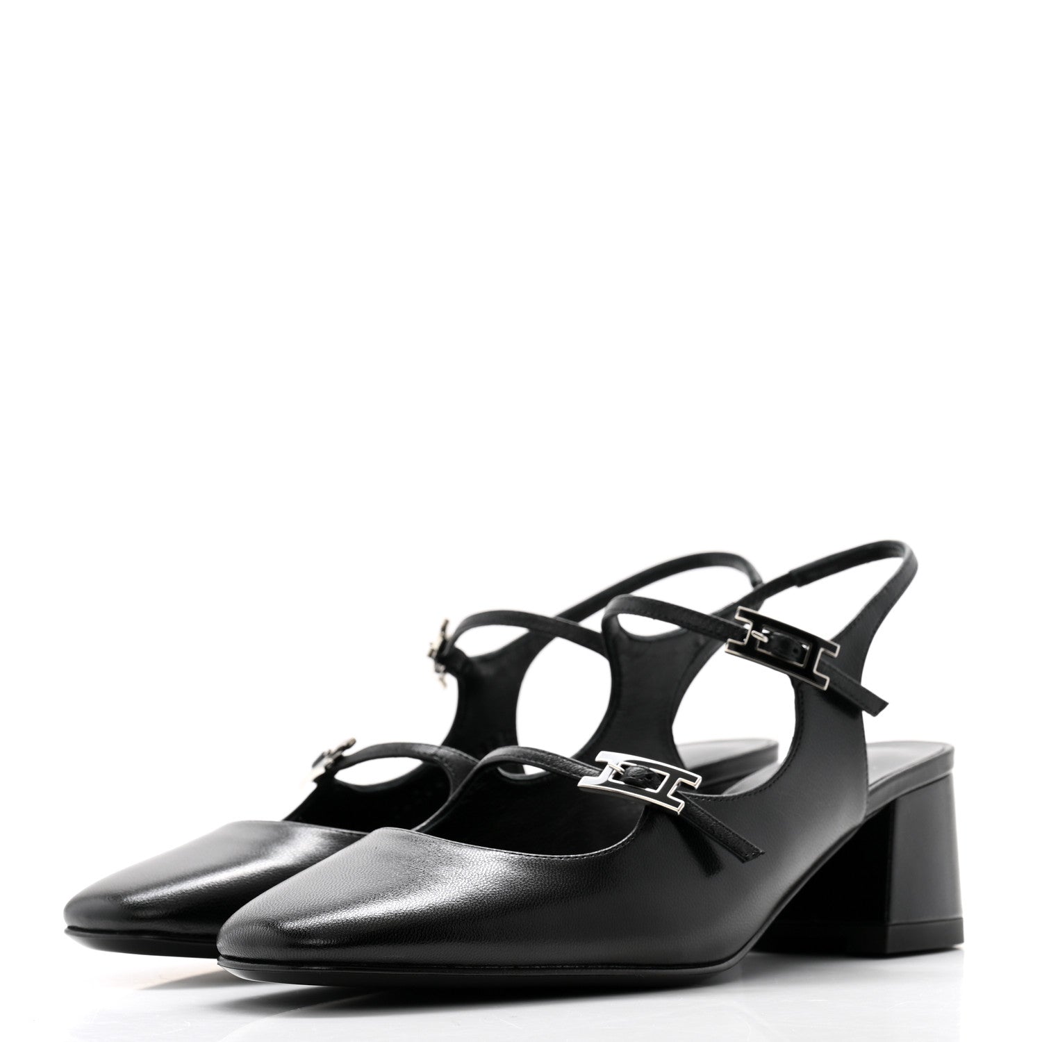 Hermes Goatskin Jackie 50 Pumps 36 Black 3 of 9