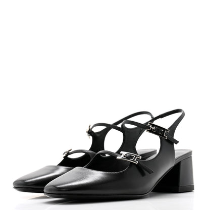 Hermes Goatskin Jackie 50 Pumps 36 Black 3 of 9