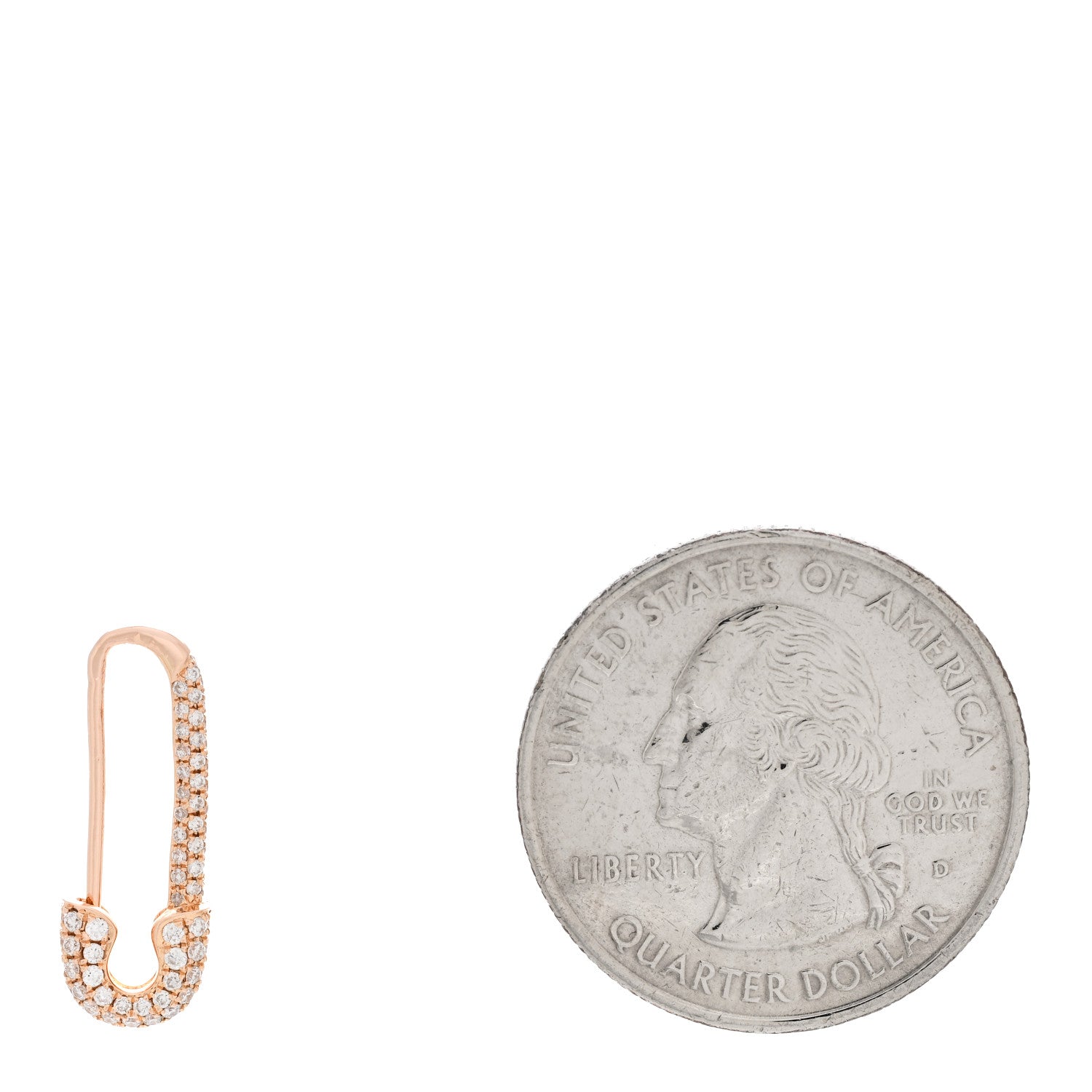 Anita Ko 18K Rose Gold Diamond Mini Safety Pin Earring 2 of 5