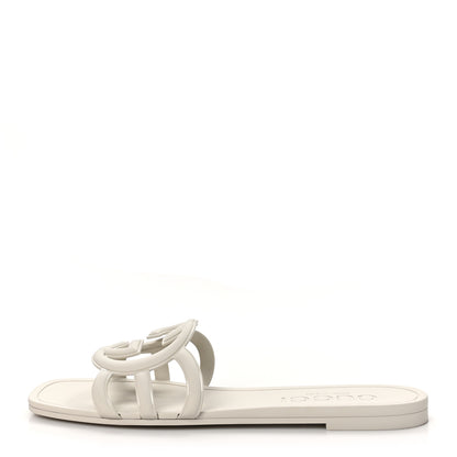 Gucci Rubber Interlocking G Womens Slide Sandals 40 Mystic White 1 of 9
