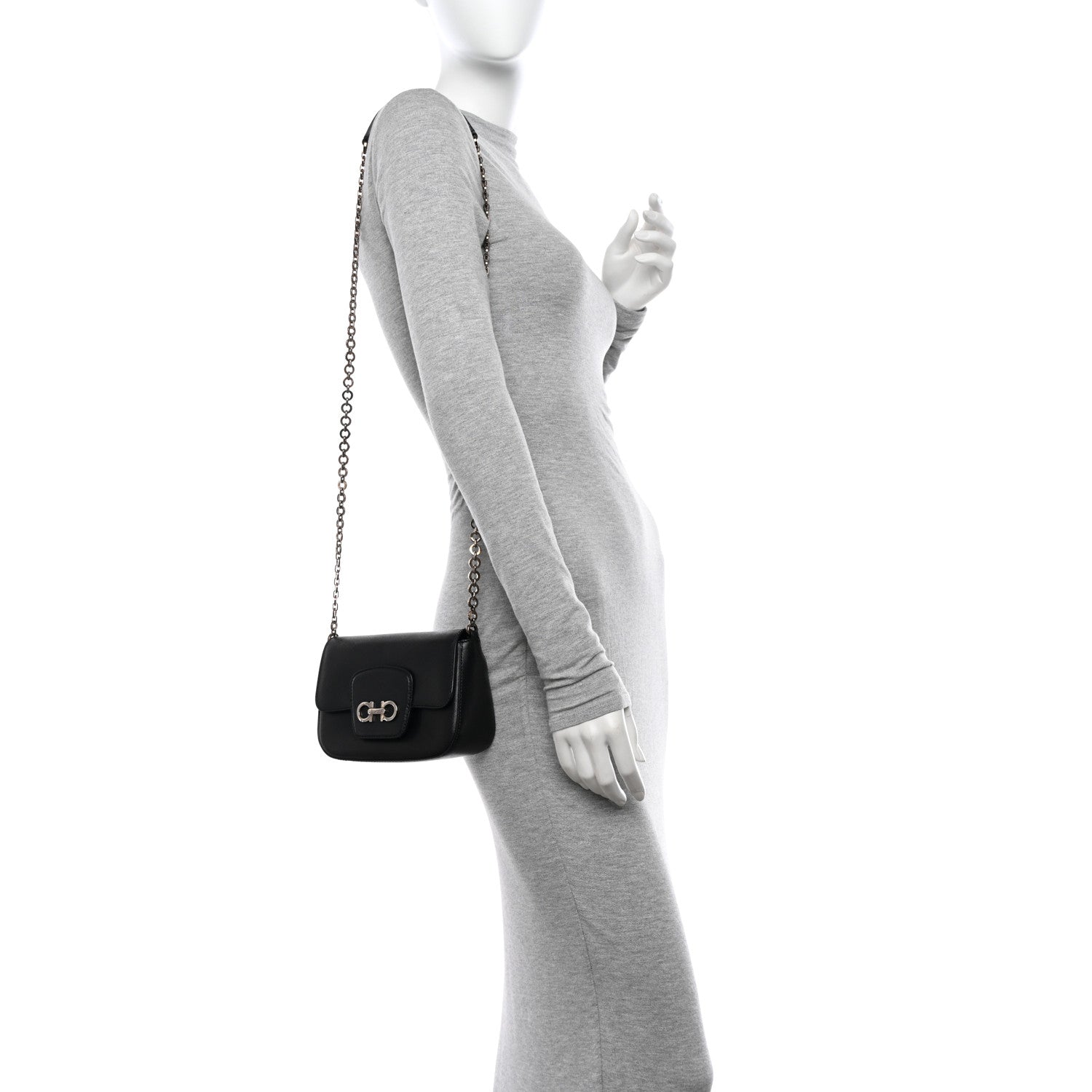 Salvatore Ferragamo Saffiano Paris Crossbody Bag Black 2 of 11