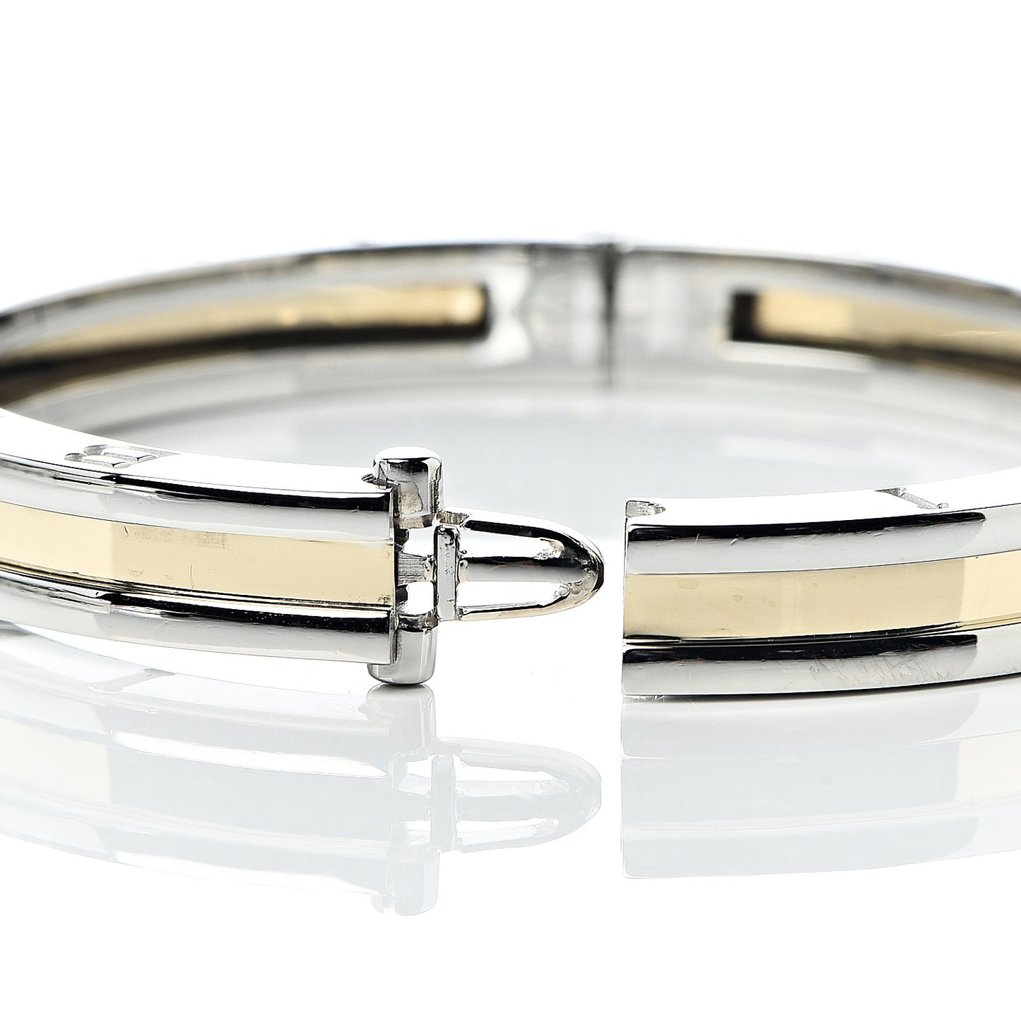 18K Yellow Gold Stainless Steel B.Zero1 Bangle Bracelet M