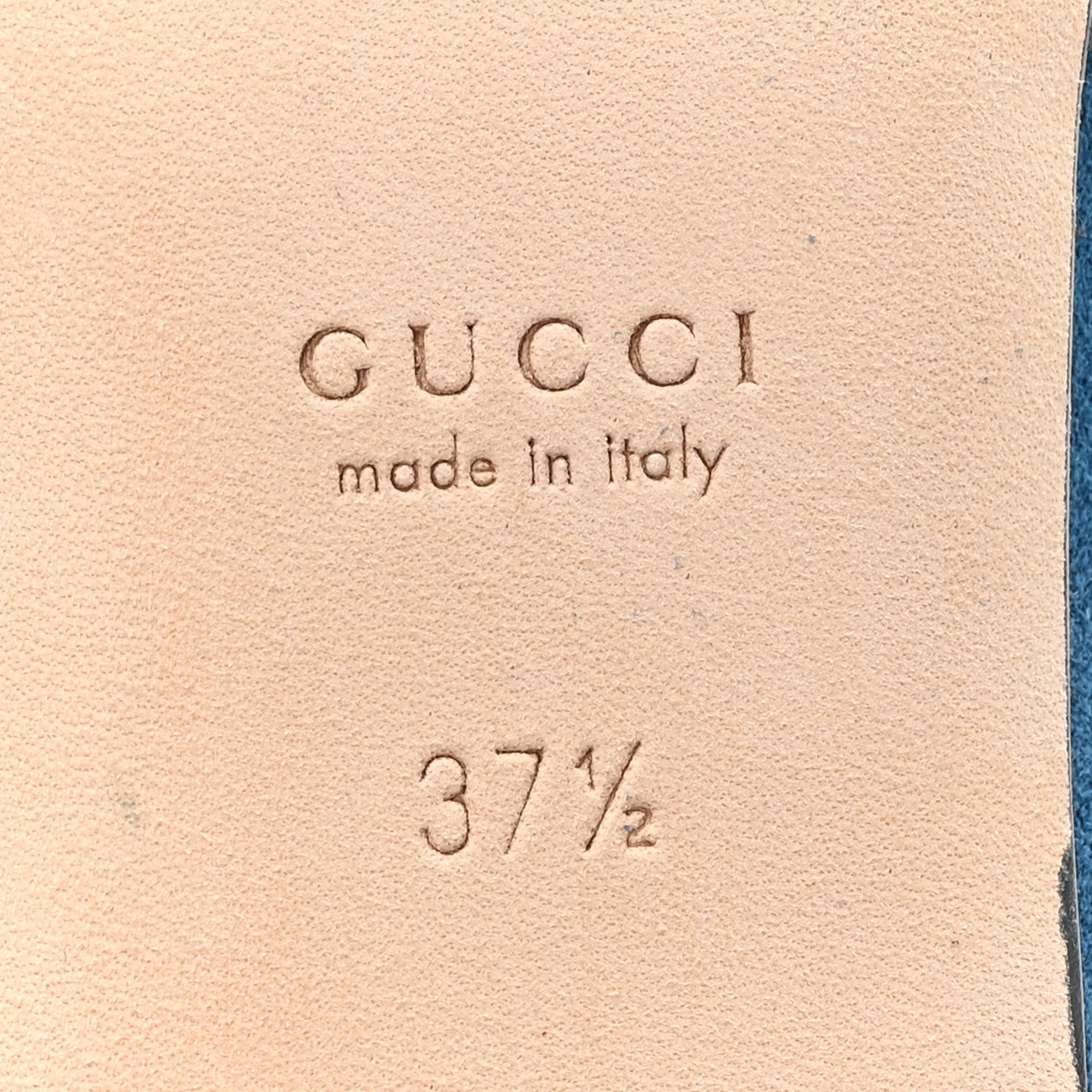 Gucci Kid Scamosciato Horsebit Ballet Flats 37.5 Deep Acqua 7 of 10