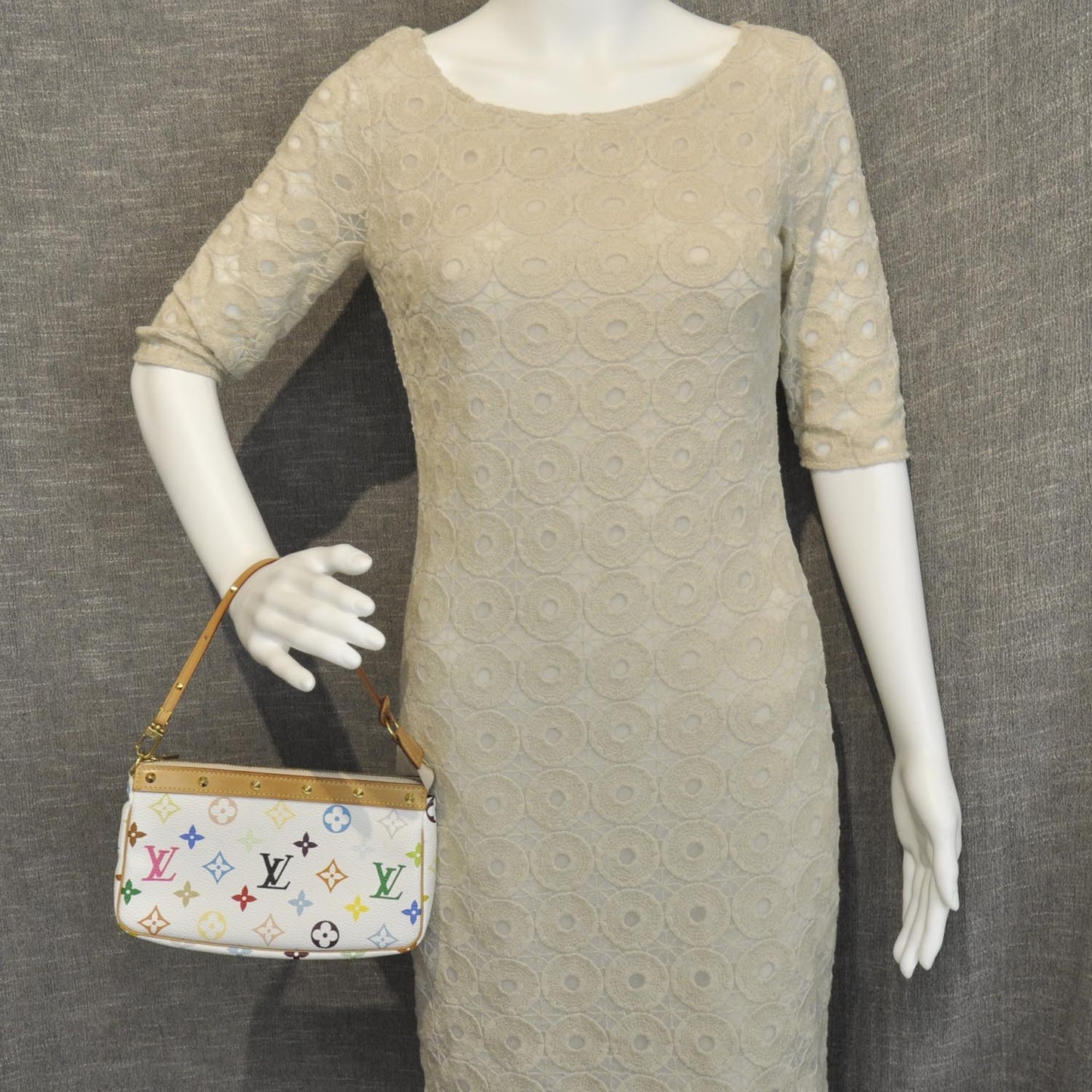 Monogram Multicolor Pochette Accessories White