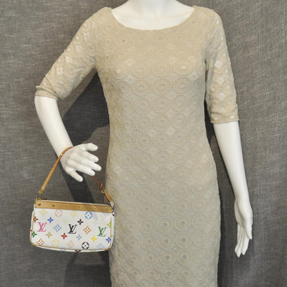 Louis Vuitton Monogram Multicolor Pochette Accessories White 2 of 9